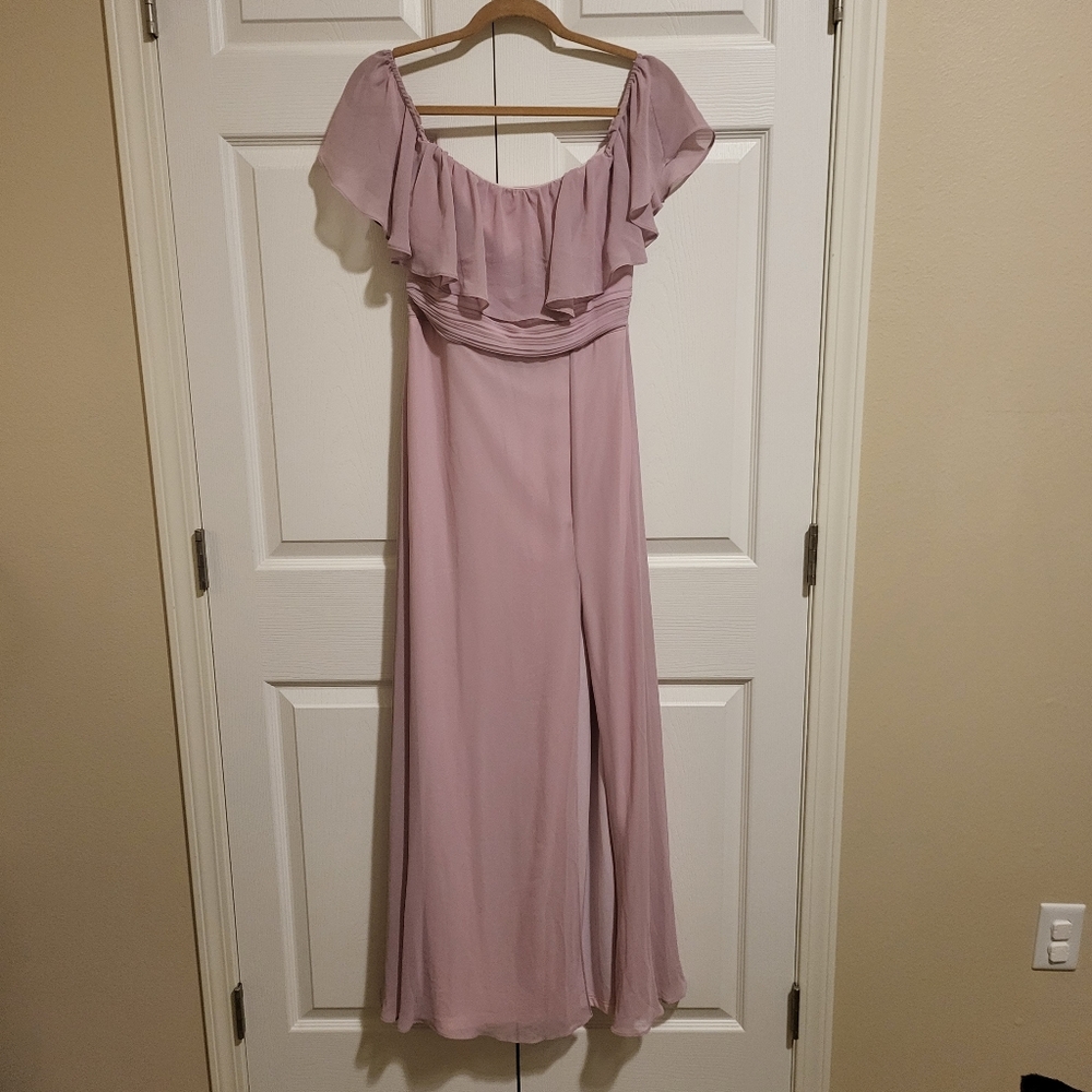 Off-Shoulder Thigh Slit Ruched Formal Dress - Picture 3 of 6